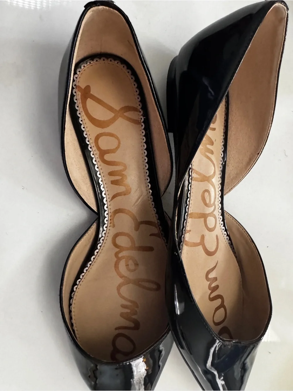 Sam Edelman Black Patent Pointed D'Orsay Flats
